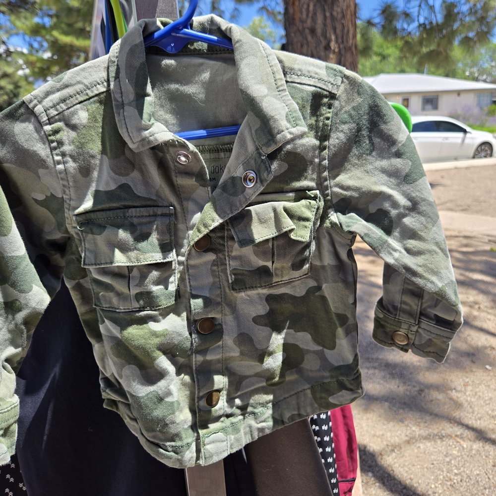 Okie Dokie Green Camouflage Jean Jacket